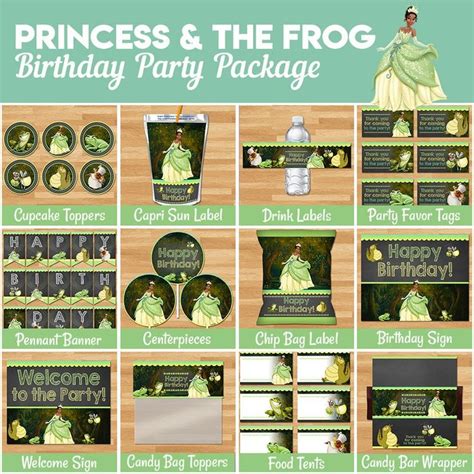 Princess And The Frog Birthday Party Package Frog Princess Etsy