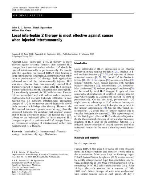 (PDF) Local interleukin 2 therapy is most effective against cancer when ...