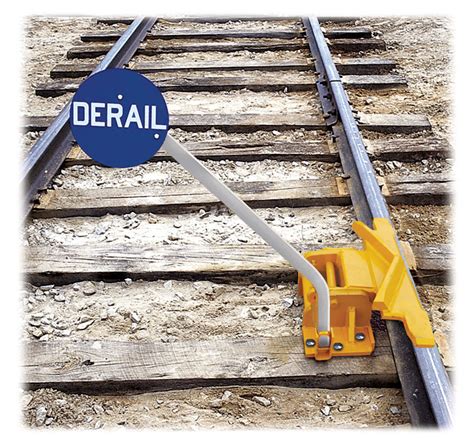 Two Way Hinged Railroad Derail W Manual Sign Holder For Freight Cars