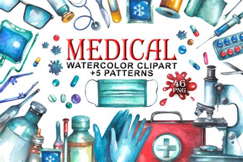 Watercolor Medical Clipart Graphic By Rembrantd Ulya Creative Fabrica