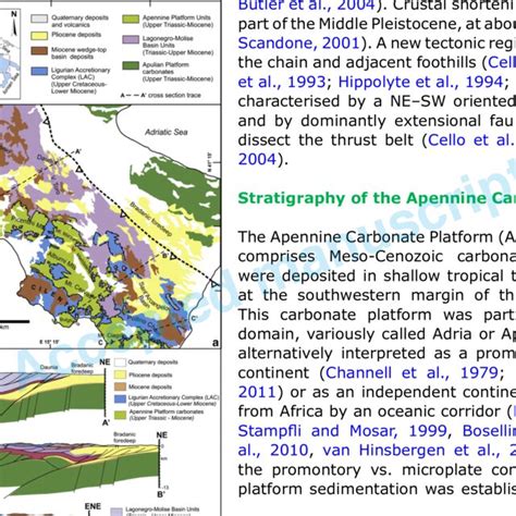 Tectonic Map A And Schematic Geological Crosssections B Of The Download Scientific Diagram