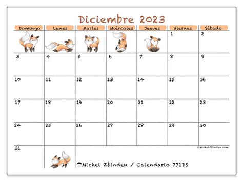 Calendario Diciembre De 2023 Para Imprimir 771DS Michel Zbinden PE