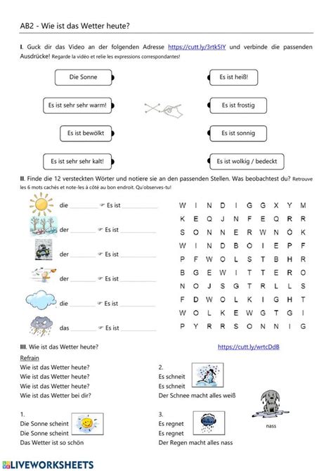 Wie Ist Das Wetter Heute Worksheet Learn German German Language