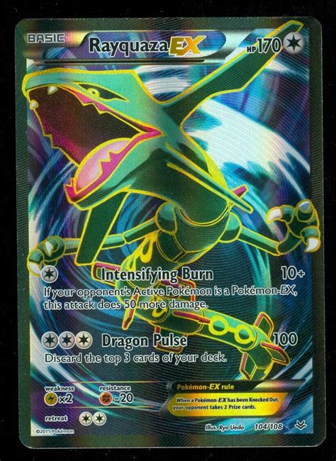 Pokemon Rayquaza Ex 104108 Xy Roaring Skies Ultra Rare Full Art Nmm Card B Values Mavin