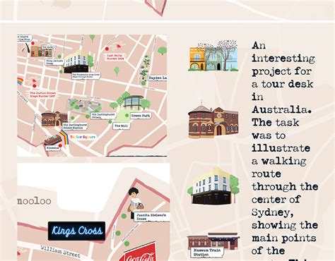 illustrated map   walking  behance