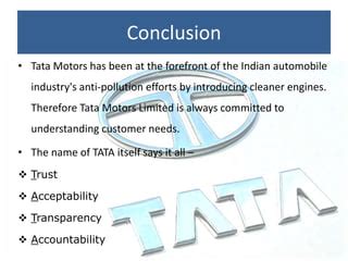 PPT On TATA Motors Limited By MohamedArif And His Team PPT