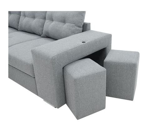 Canap Angle Convertible R Versible Places Mitchell Coffre Poufs