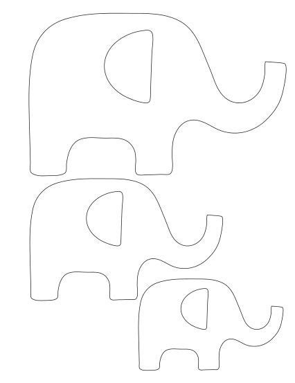 Elephant pattern, Elephant applique, Elephant template