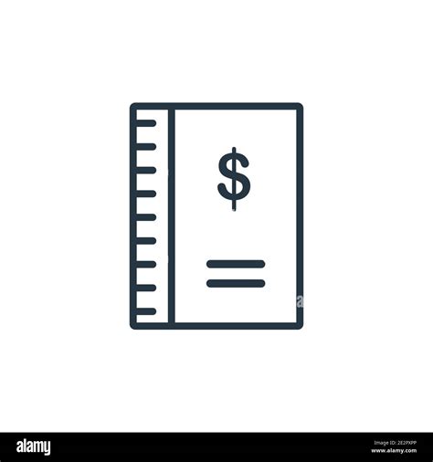 Ledger Outline Vector Icon Thin Line Black Ledger Icon Flat Vector