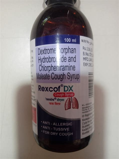 Rexcof Dx Cough Syrup At Rs 116 55 Bottle Corex Dx Cough Syrup In