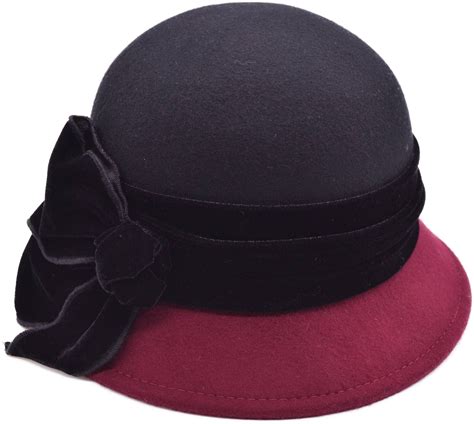 Womens Wool Felt Vintage Cloche Hat Ea