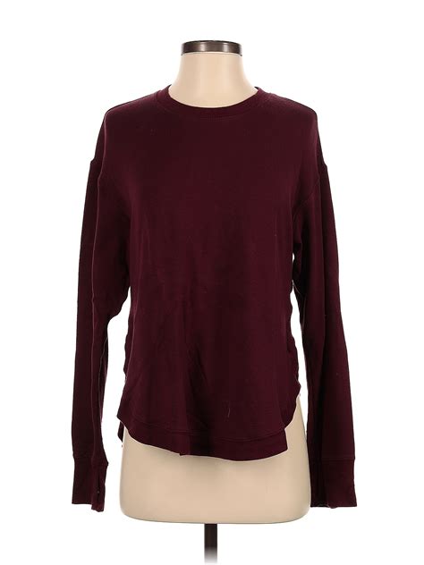 JoyLab Color Block Solid Maroon Burgundy Sweatshirt Size S 46 Off