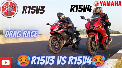 R15v4 VS R15v3 Drag Race Neck To Neck Competition Yamaha Vs