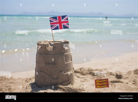 Sand Castle With Flag High Resolution Stock Photography And Images Alamy