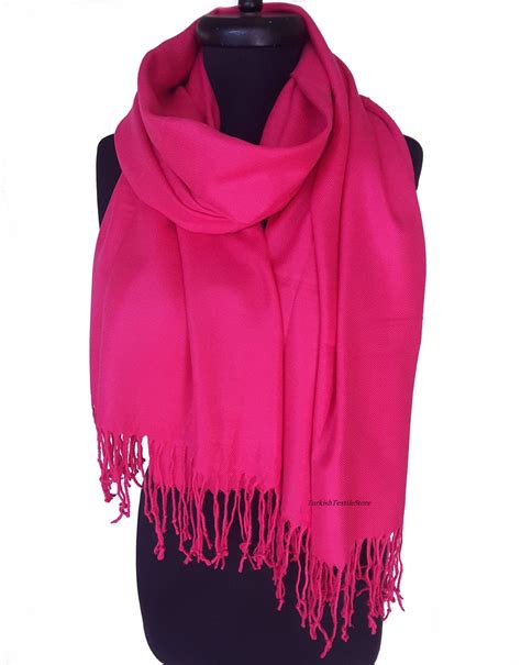 Bright Fuchsia Pashmina Hot Pink Scarf Fuchsia Shawl Pink Wrap Etsy