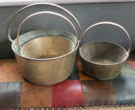 Antiques Atlas Set Of 3 19th Century Brass Preserving Pans Or Coo