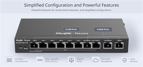 Reyee 10port Multi Wan Gigabit Cloud Managed Poe Router Rg Eg210g P V3