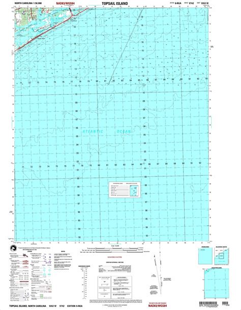 Topsail Island North Carolina Military 1:50,000 Map – MyTopo Map Store