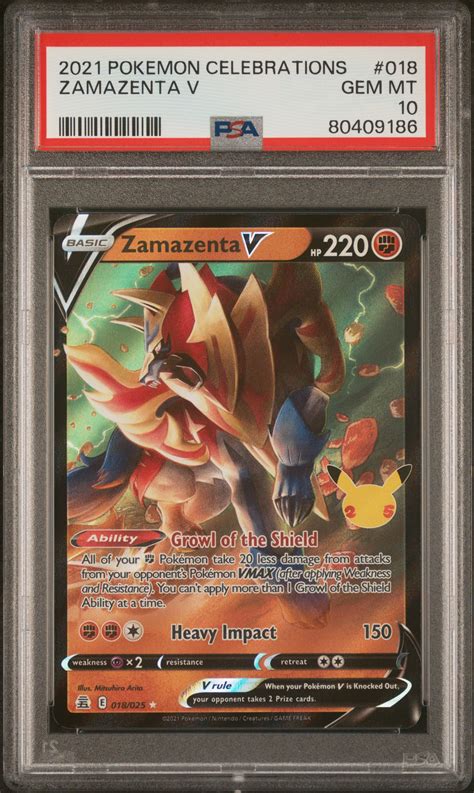 Zamazenta V 2021 Celebrations 018 025 Holo Price Guide Sports Card