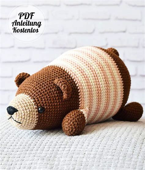 Schläfriger Bär PDF Amigurumi Anleitung Kostenlos Crochet bear