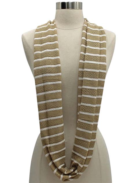 STRIPED COTTON KNIT LIGHTWEIGHT CIRCLE INFINITY SCARF EBay