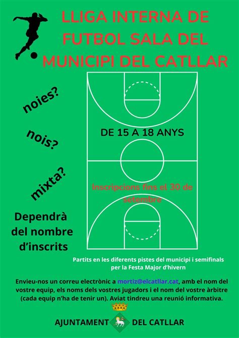 FUTBOL SALA LIGA INTERNA DEL MUNICIPIO APÚNTATE Observa la