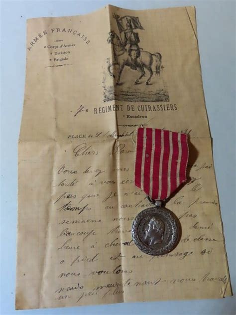 France 7e Régiment de cuirassiers Médaille Napoleon III