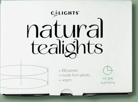 C Lights Natuurlijke Theelichten Waxinelichtjes 100 Stuks 100