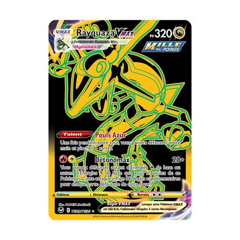 Rayquaza VMAX TG29 TG30 Secrète Gold Mille Poings Carte Pokémon