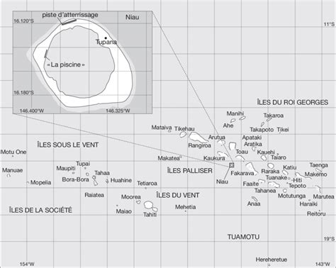 Carte De La Partie Nord Ouest De La Polyn Sie Fran Aise Avec L Atoll