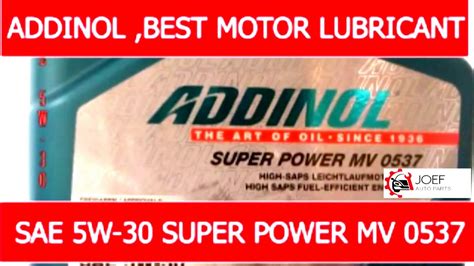 Addinol Sae W Super Power Mv Super Power W Synthetic Oil