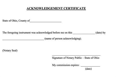 Notary Acknowledgement Sample