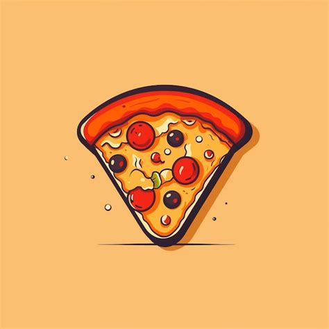 Premium Ai Image Flat Color Pizza Logo Vector