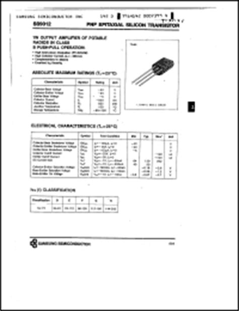 Samsung Electronic SS9012 Series Datasheets. SS9012, SS9014, SS9013 ...