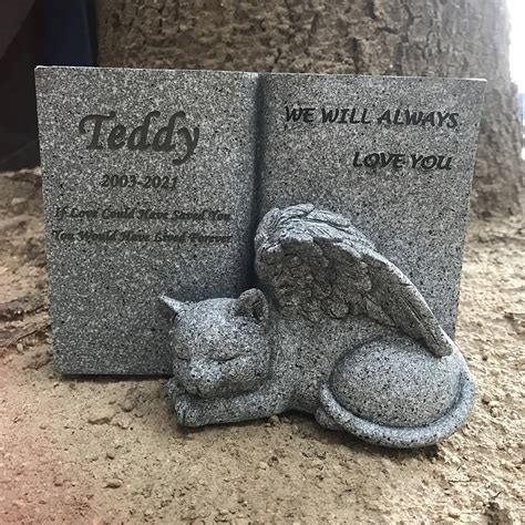 Personalizedpet Tombstone Cat Memorial Stone Cat Headstone Etsy