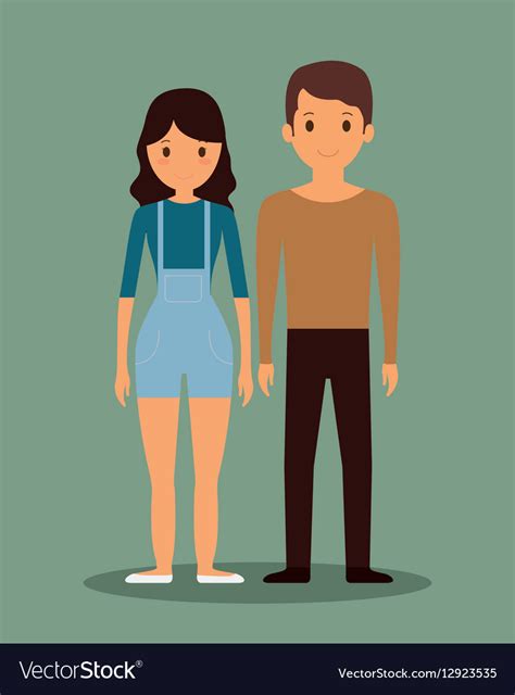 Romantic Heterosexual Couple Full Body Icon Image Vector Image