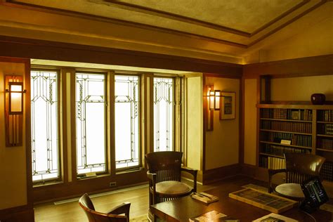 Frank Lloyd Wright Library Interiors
