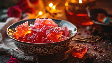 Bowl Of Turkish Delight Rahat Lokum Sweets Locum Asian Ramazan Ramadan