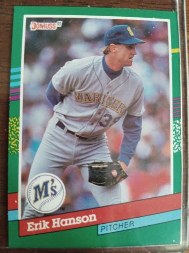 ERIK HANSON MARINERS 1991 SERIES 2 DONRUSS BASEBALL CARD 550 EBay