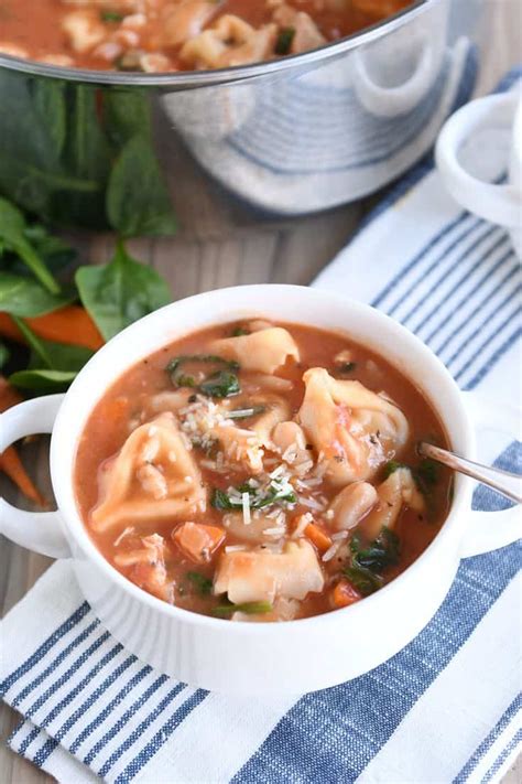 Creamy Tuscan Tortellini Soup Quick And Easy Mels Kitchen Cafe