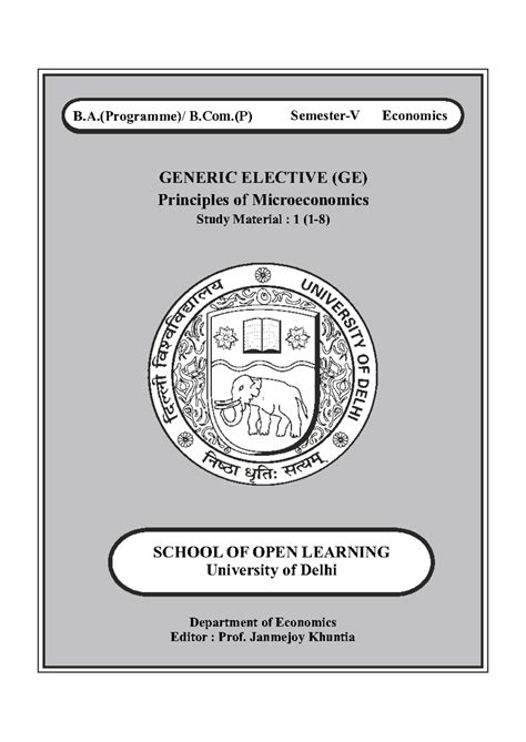 Study Material 1 8 Principles Of Microeconomics Ge At University Of