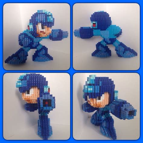 3D Mega Man Perler Beads By EightBitBert Perler Beads Perler Crafts