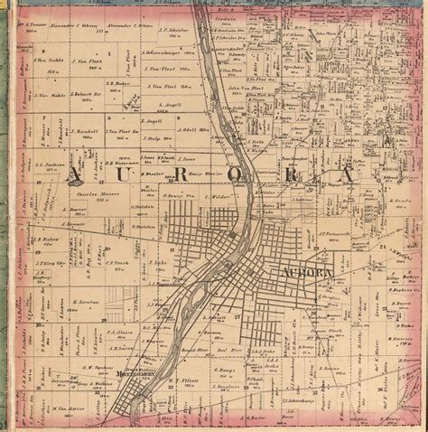 Kane County Illinois Old Wall Map Reprint With Etsy