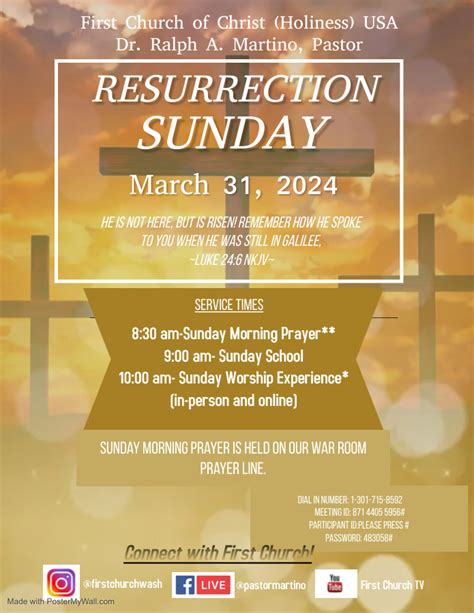 Resurrection Sunday First Church Of Christ Holiness Usa