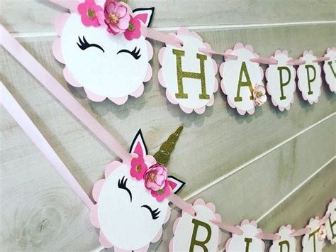 Unicorn Birthday Party Custom Banner Unicorn Birthday Unicorn Party