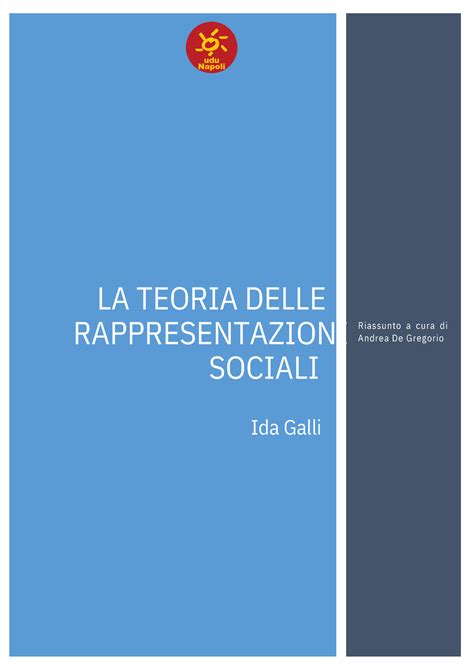 La Teoria Delle Rappresentazioni Sociali ADG LA TEORIA DELLE