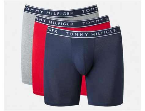 Tommy Hilfiger Men S Cotton Stretch Boxer Briefs 3 Pack Mahogany Navy