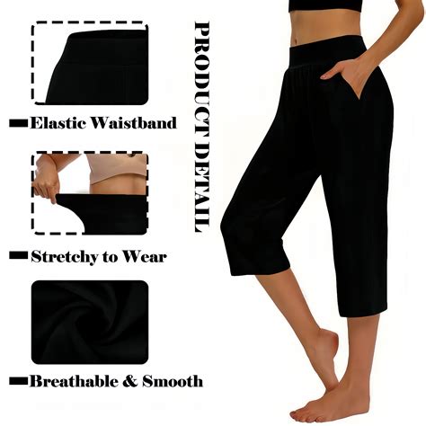 Trendvibe365 Plus Size Workout Capris Stretchy Yoga Pants Mid Waist
