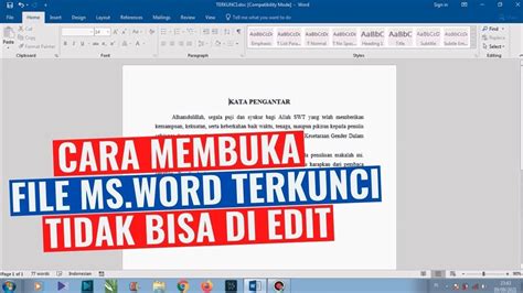 Cara Mengatasi File Microsoft Word Yang Tidak Bisa Di Edit Youtube