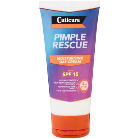 Cuticura Pimple Rescue Spf 15 Moisturising Day Cream 100ml Face Wash And Scrub Skincare